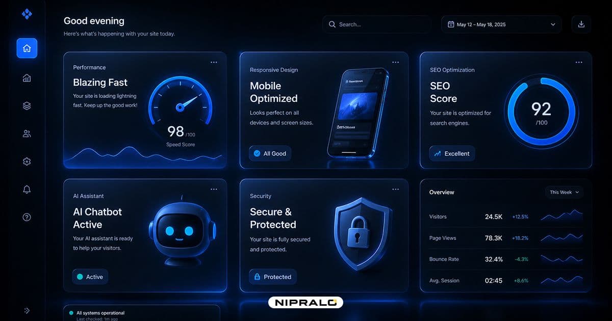 Business website features checklist for Indian companies in 2026, showing mobile-first design, page speed, and conversion elements across devices