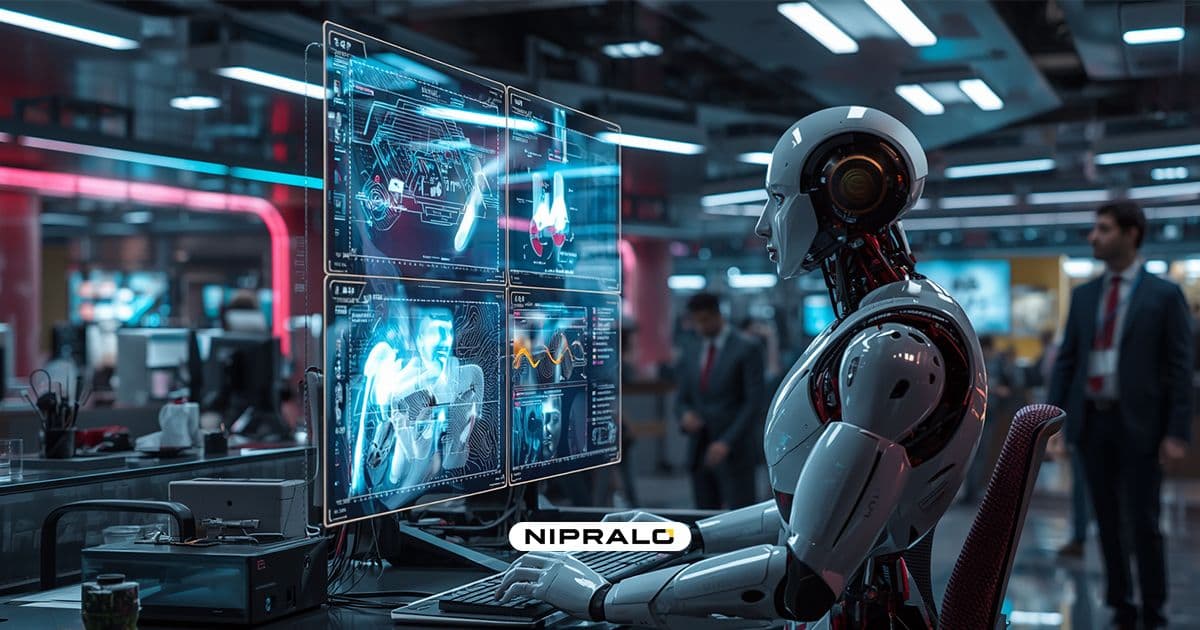 Agentic AI managing business workflows in a modern office